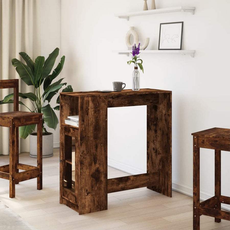 Bartafel met rekken 101x40x103,5 cm bewerkt hout gerookt eiken