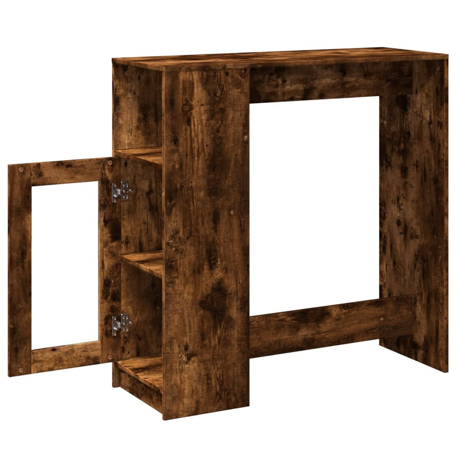 Bartafel met rekken 101x40x103,5 cm bewerkt hout gerookt eiken
