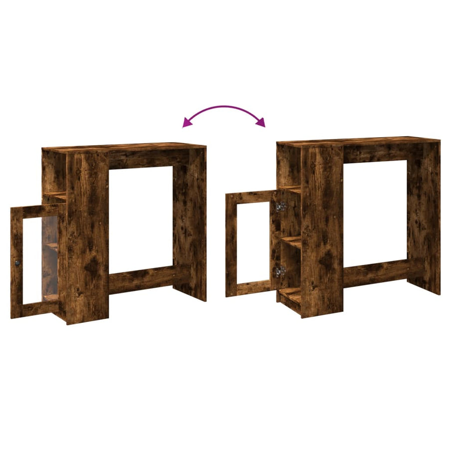 Bartafel met rekken 101x40x103,5 cm bewerkt hout gerookt eiken