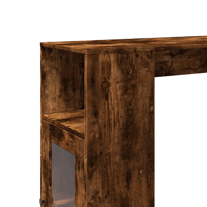 Bartafel met rekken 101x40x103,5 cm bewerkt hout gerookt eiken