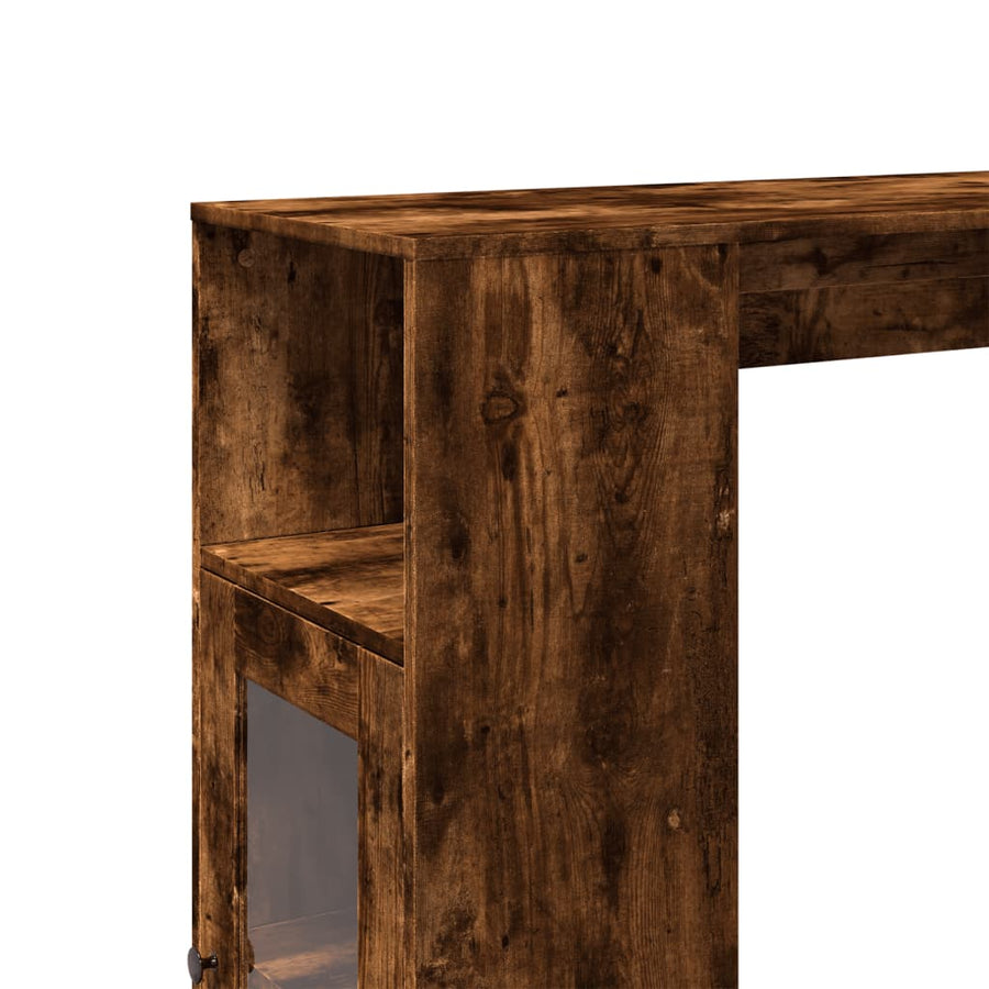 Bartafel met rekken 101x40x103,5 cm bewerkt hout gerookt eiken