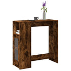 Bar table with shelves 101x40x103.5 cm engineered wood smoked oak