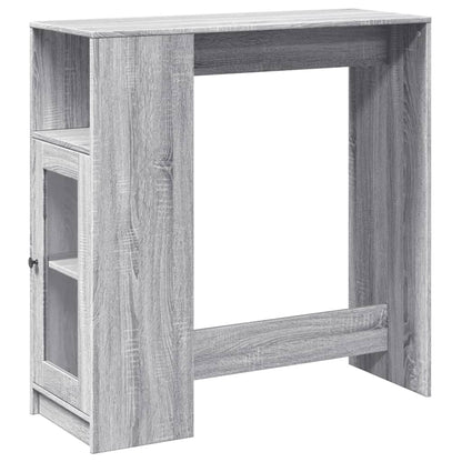 Bartafel met rekken 101x40x103,5 cm bewerkt hout grijs sonoma