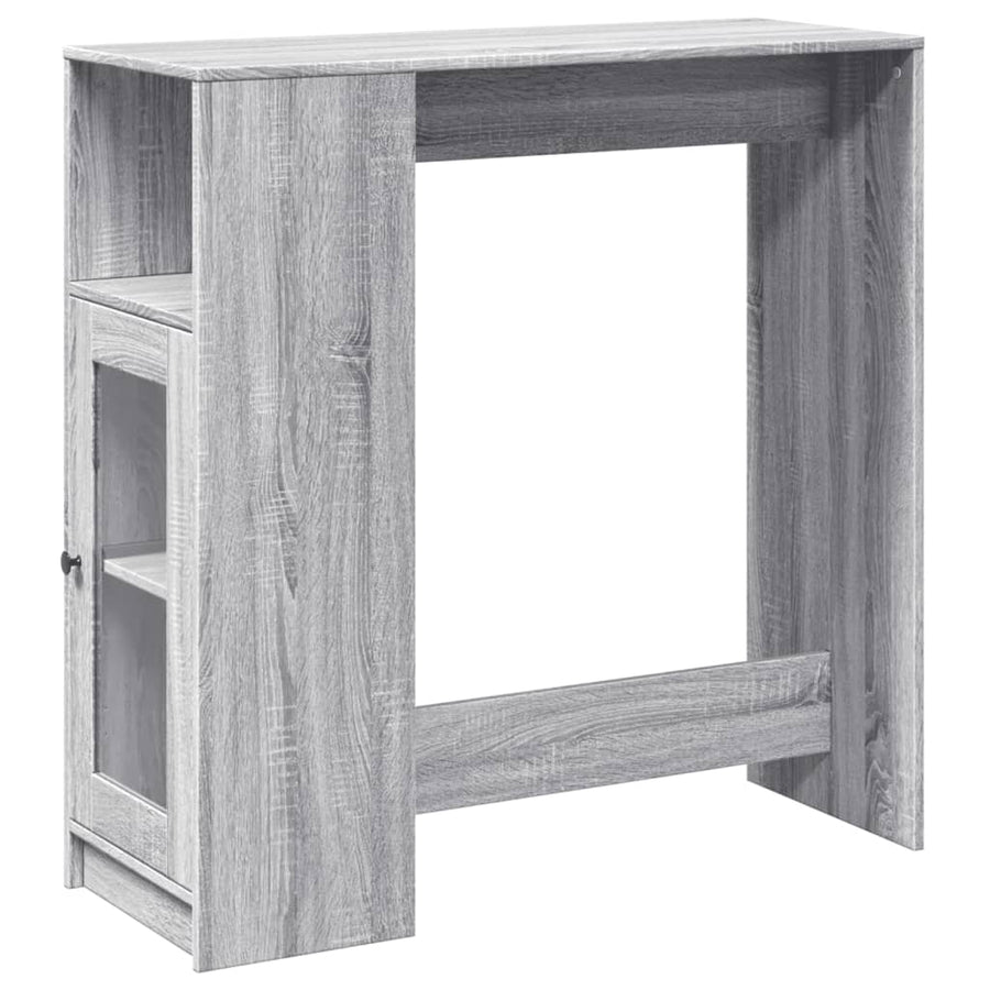 Bartafel met rekken 101x40x103,5 cm bewerkt hout grijs sonoma
