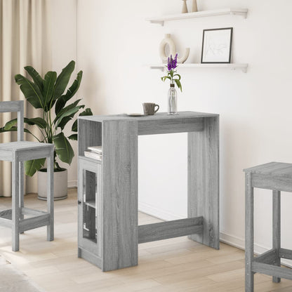 Bartafel met rekken 101x40x103,5 cm bewerkt hout grijs sonoma