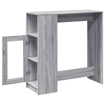Bartafel met rekken 101x40x103,5 cm bewerkt hout grijs sonoma