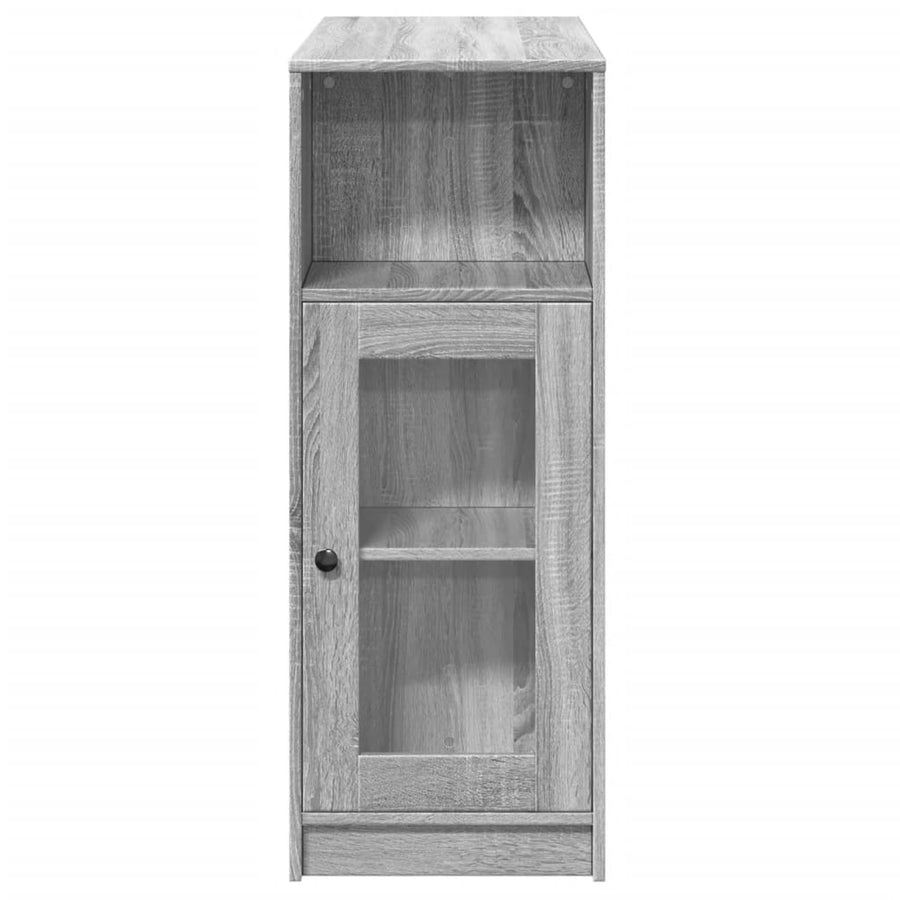 Bartafel met rekken 101x40x103,5 cm bewerkt hout grijs sonoma