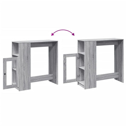 Bartafel met rekken 101x40x103,5 cm bewerkt hout grijs sonoma