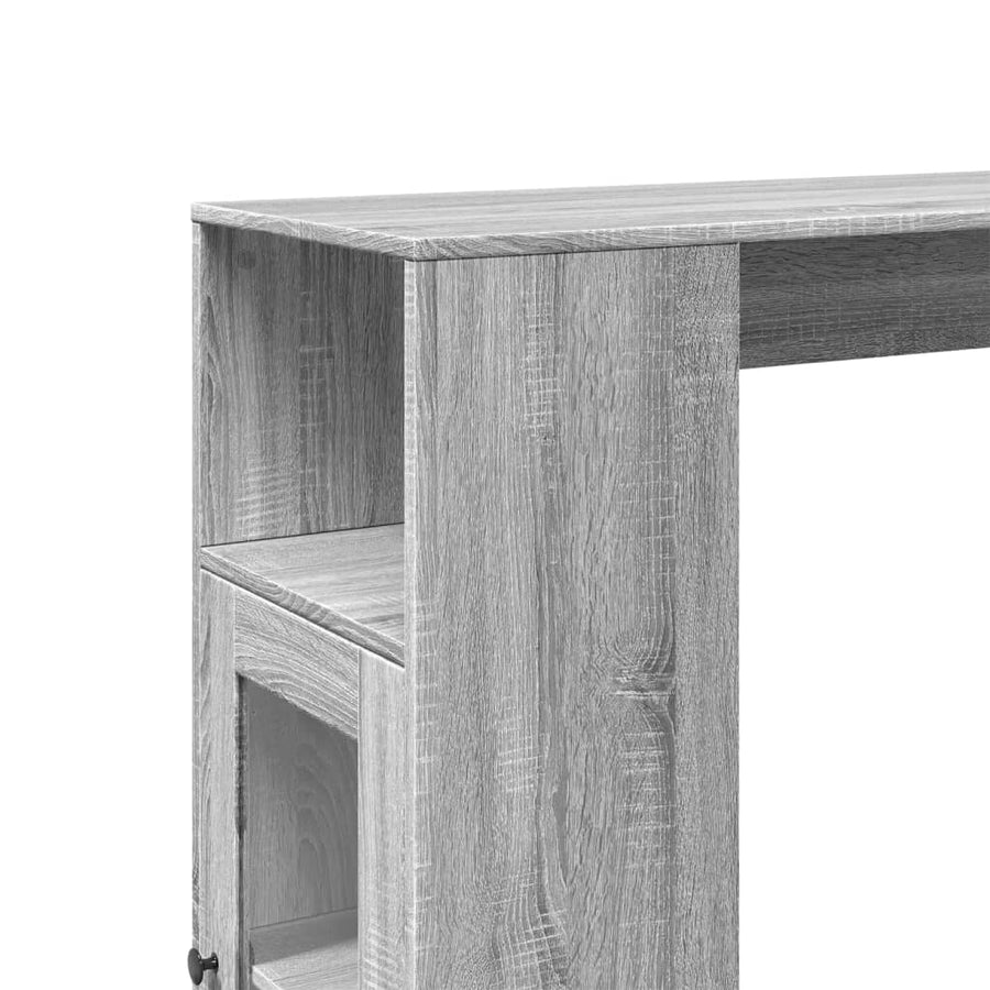 Bartafel met rekken 101x40x103,5 cm bewerkt hout grijs sonoma