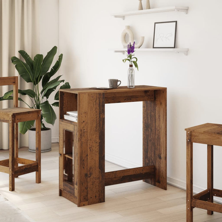 Bartafel met rekken 101x40x103,5 cm bewerkt hout oud houtkleur