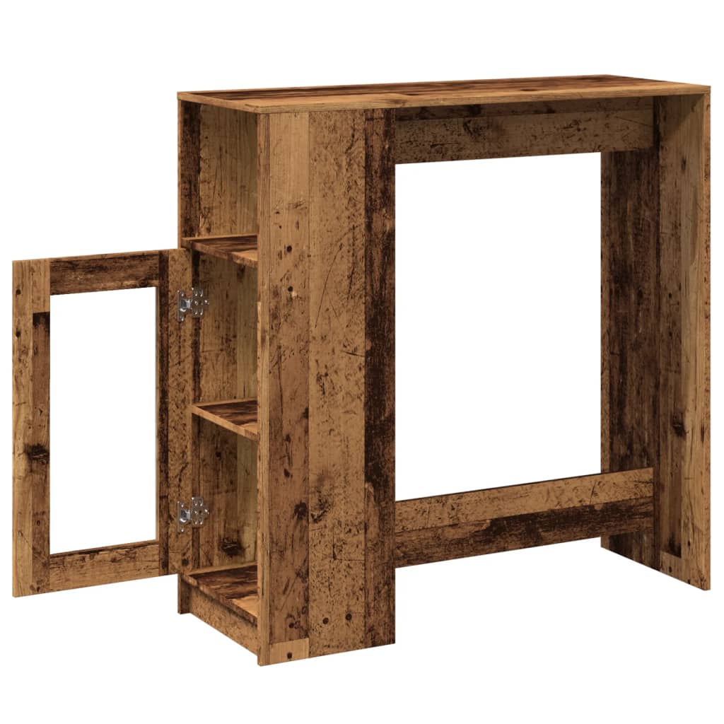 Bartafel met rekken 101x40x103,5 cm bewerkt hout oud houtkleur