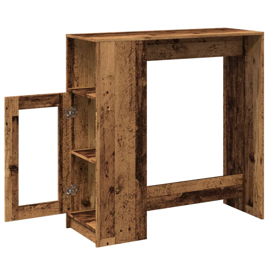 Bartafel met rekken 101x40x103,5 cm bewerkt hout oud houtkleur