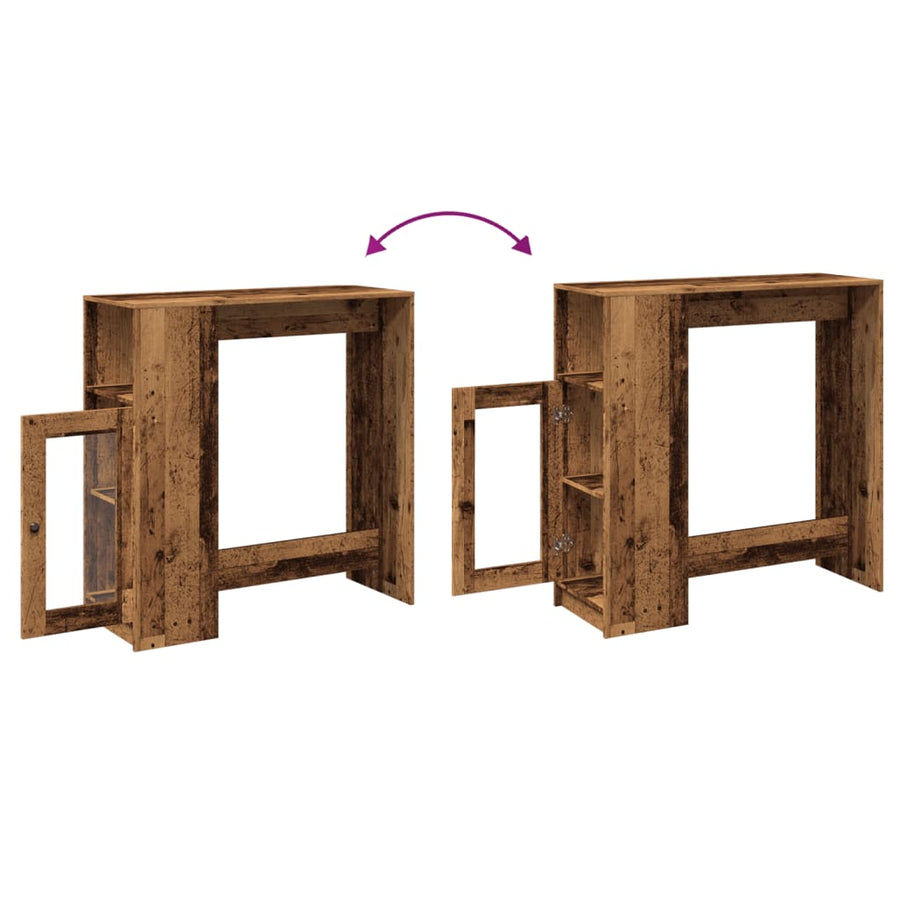 Bartafel met rekken 101x40x103,5 cm bewerkt hout oud houtkleur