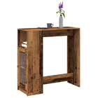 Bar table with shelves 101x40x103.5 cm treated wood old wood color