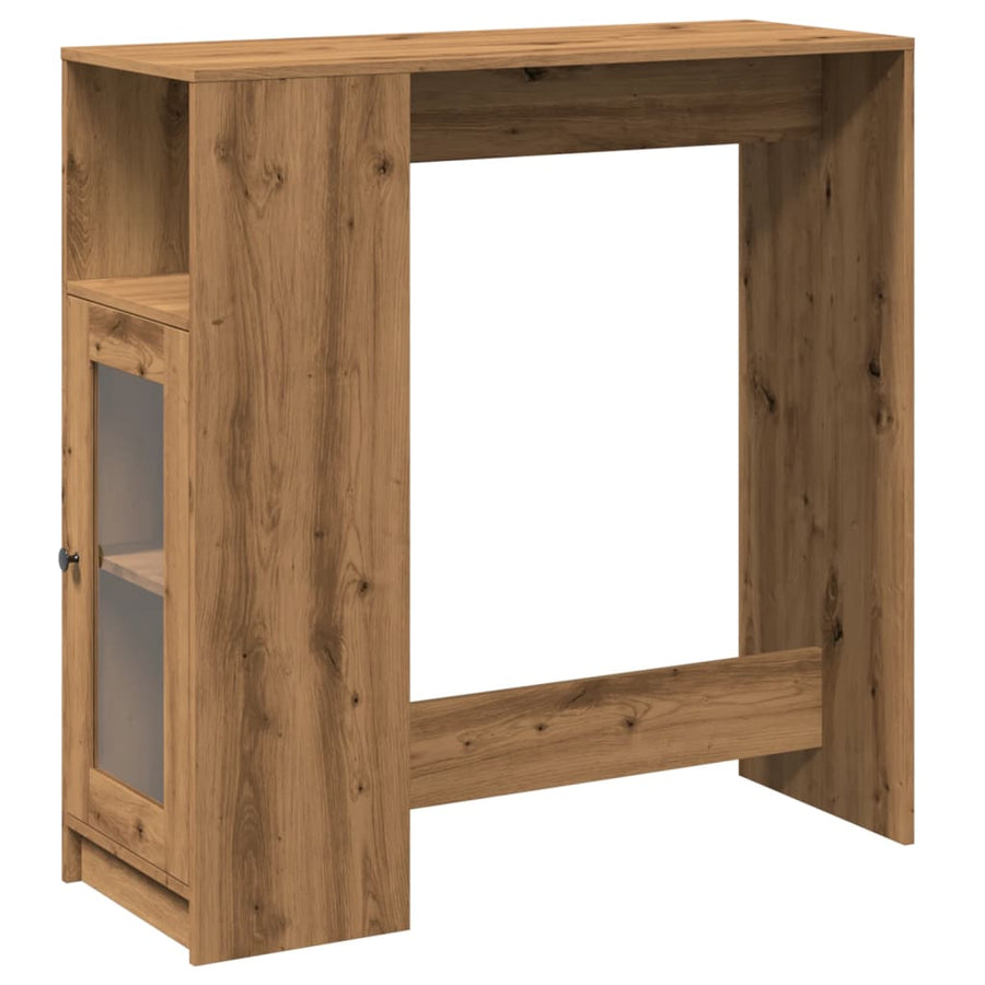 Bartafel met rekken 101x40x103,5 cm hout artisanaal eikenkleur