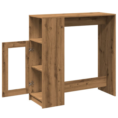 Bartafel met rekken 101x40x103,5 cm hout artisanaal eikenkleur