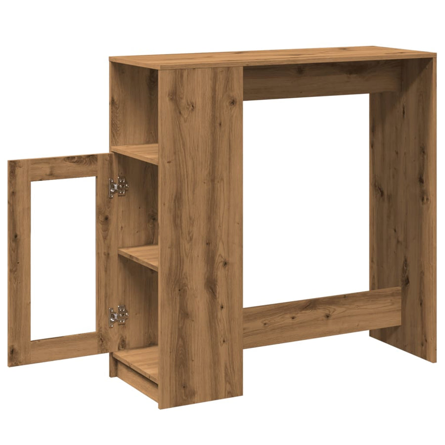 Bartafel met rekken 101x40x103,5 cm hout artisanaal eikenkleur