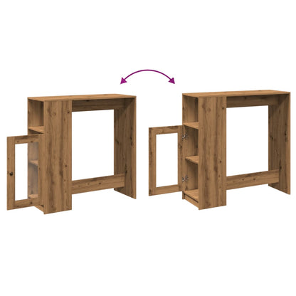 Bartafel met rekken 101x40x103,5 cm hout artisanaal eikenkleur