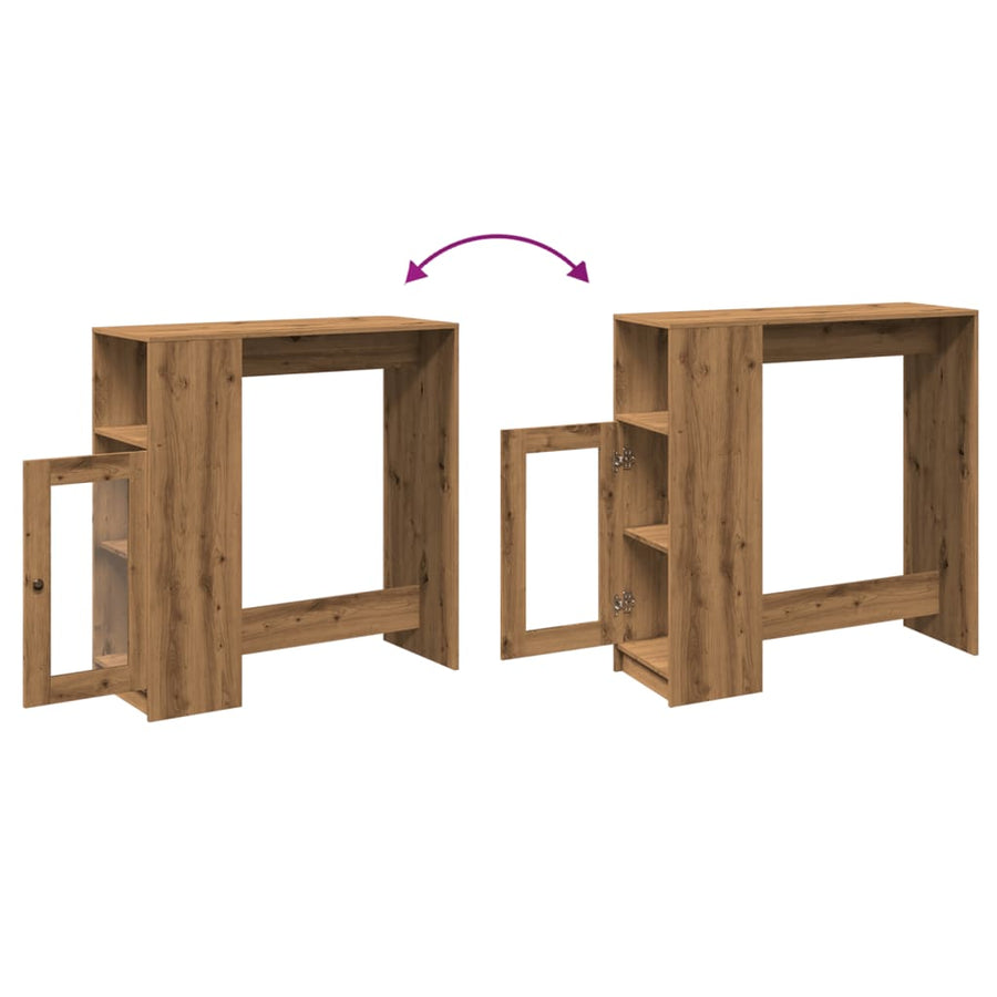 Bartafel met rekken 101x40x103,5 cm hout artisanaal eikenkleur