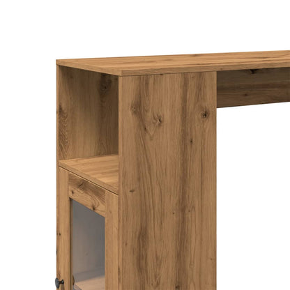 Bartafel met rekken 101x40x103,5 cm hout artisanaal eikenkleur