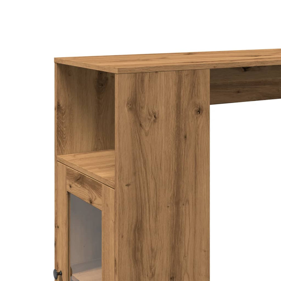 Bartafel met rekken 101x40x103,5 cm hout artisanaal eikenkleur