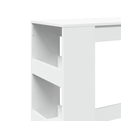 Bartafel met rekken 90x40x103,5 cm bewerkt hout wit