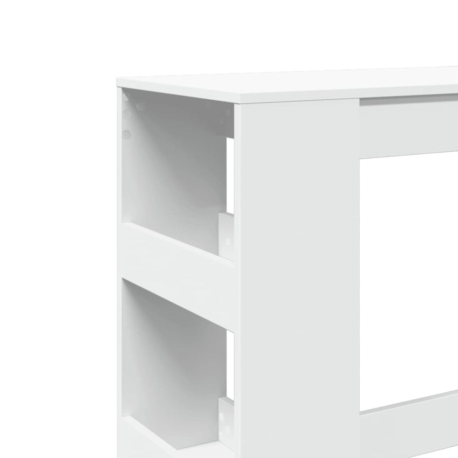 Bartafel met rekken 90x40x103,5 cm bewerkt hout wit