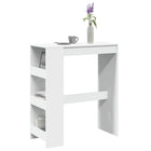 Bar table with shelves 90x40x103.5 cm engineered wood white