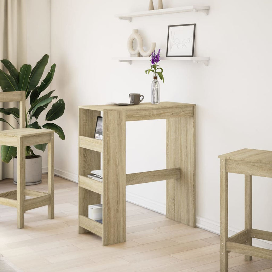 Bartafel met rekken 90x40x103,5 cm hout sonoma eikenkleur