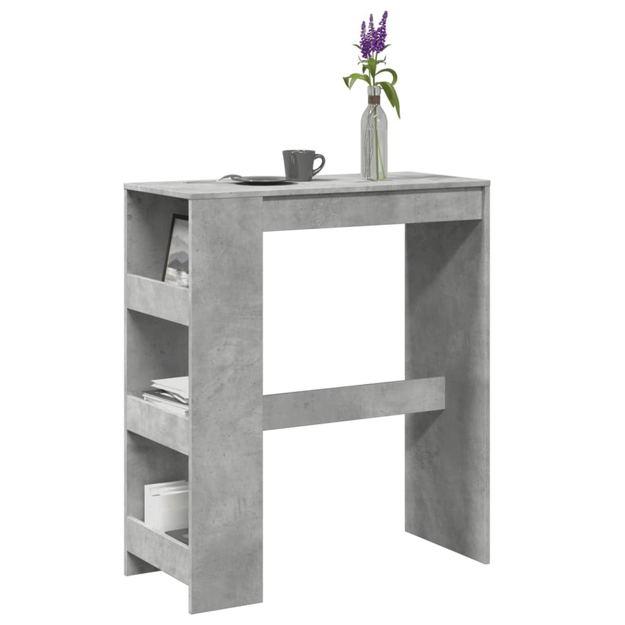 Bartafel met rekken 90x40x103,5 cm bewerkt hout betongrijs