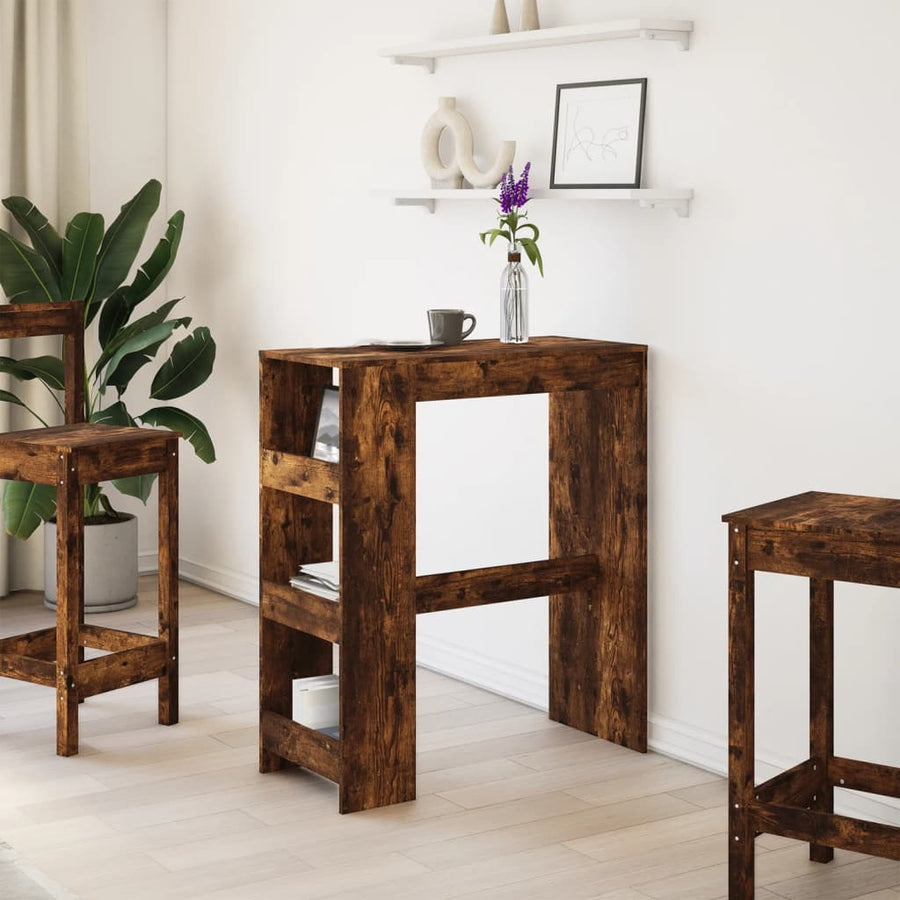 Bartafel met rekken 90x40x103,5 cm bewerkt hout gerookt eiken