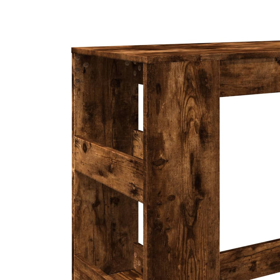 Bartafel met rekken 90x40x103,5 cm bewerkt hout gerookt eiken
