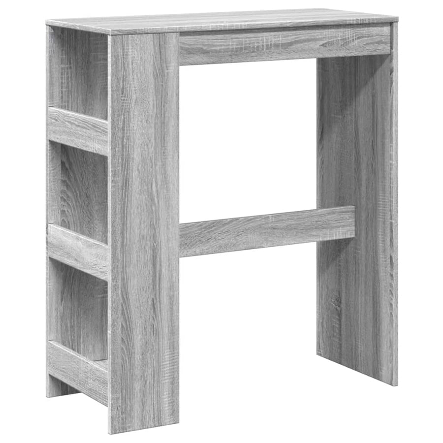 Bartafel met rekken 90x40x103,5 cm bewerkt hout grijs sonoma