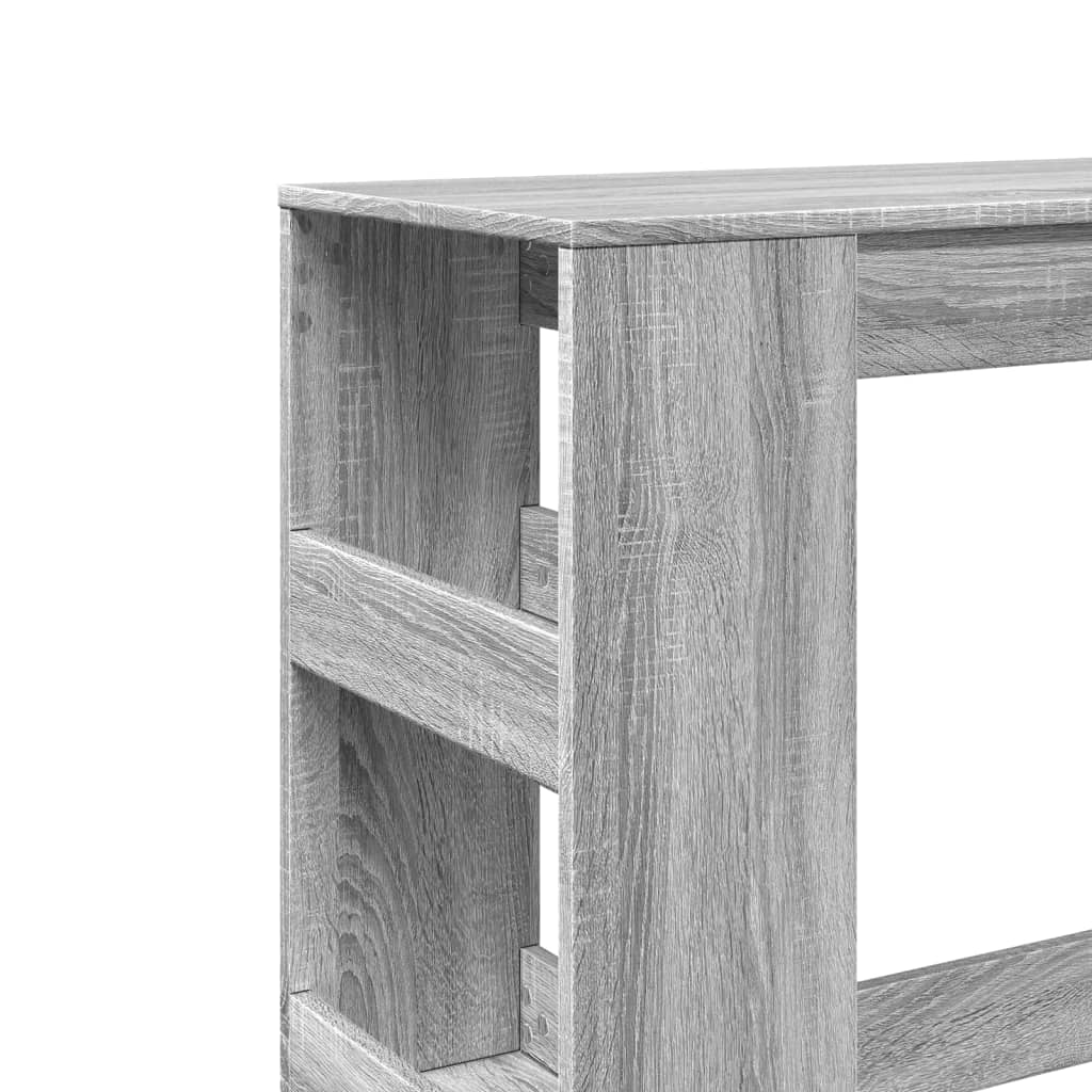 Bartafel met rekken 90x40x103,5 cm bewerkt hout grijs sonoma