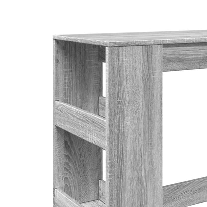 Bartafel met rekken 90x40x103,5 cm bewerkt hout grijs sonoma