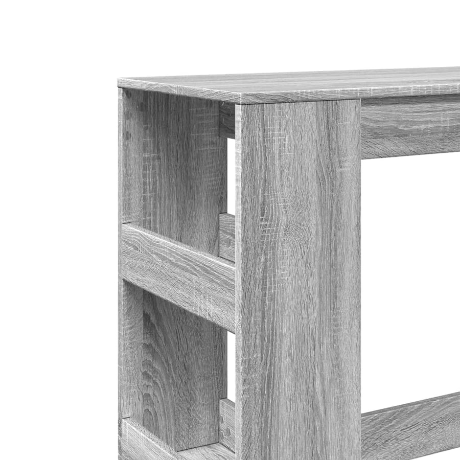 Bartafel met rekken 90x40x103,5 cm bewerkt hout grijs sonoma
