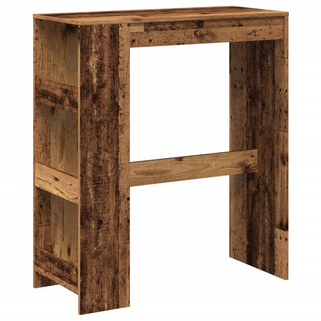 Bartafel met rekken 90x40x103,5 cm bewerkt hout oud houtkleurig