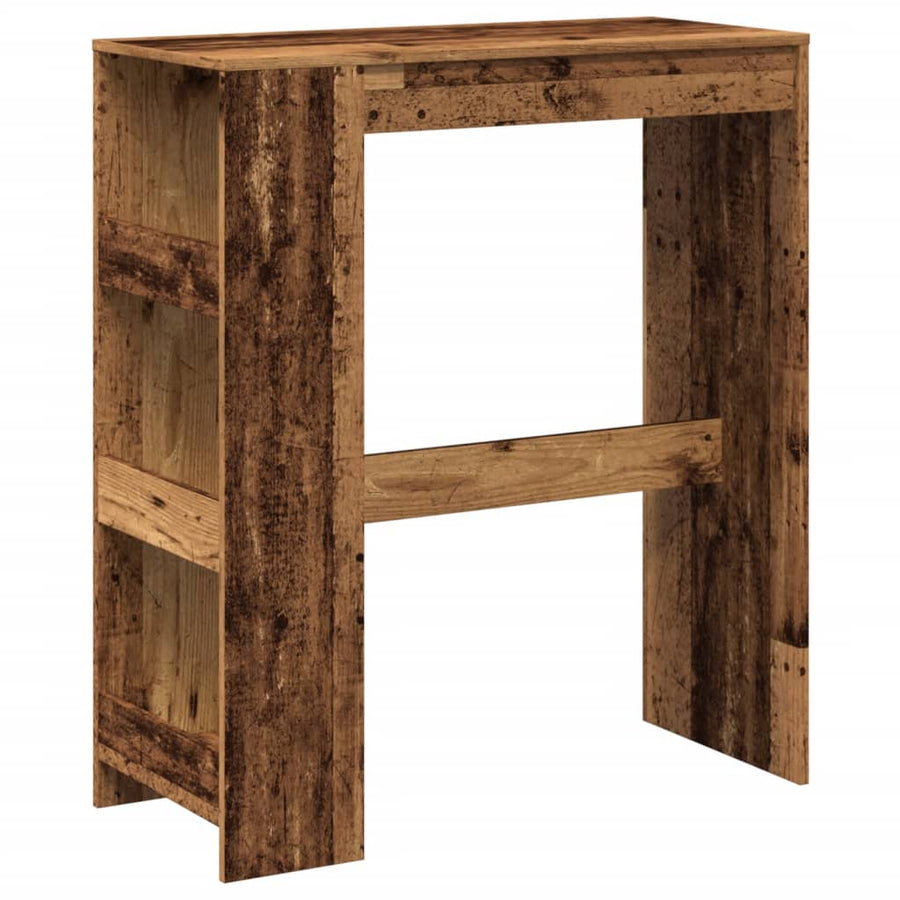 Bartafel met rekken 90x40x103,5 cm bewerkt hout oud houtkleurig
