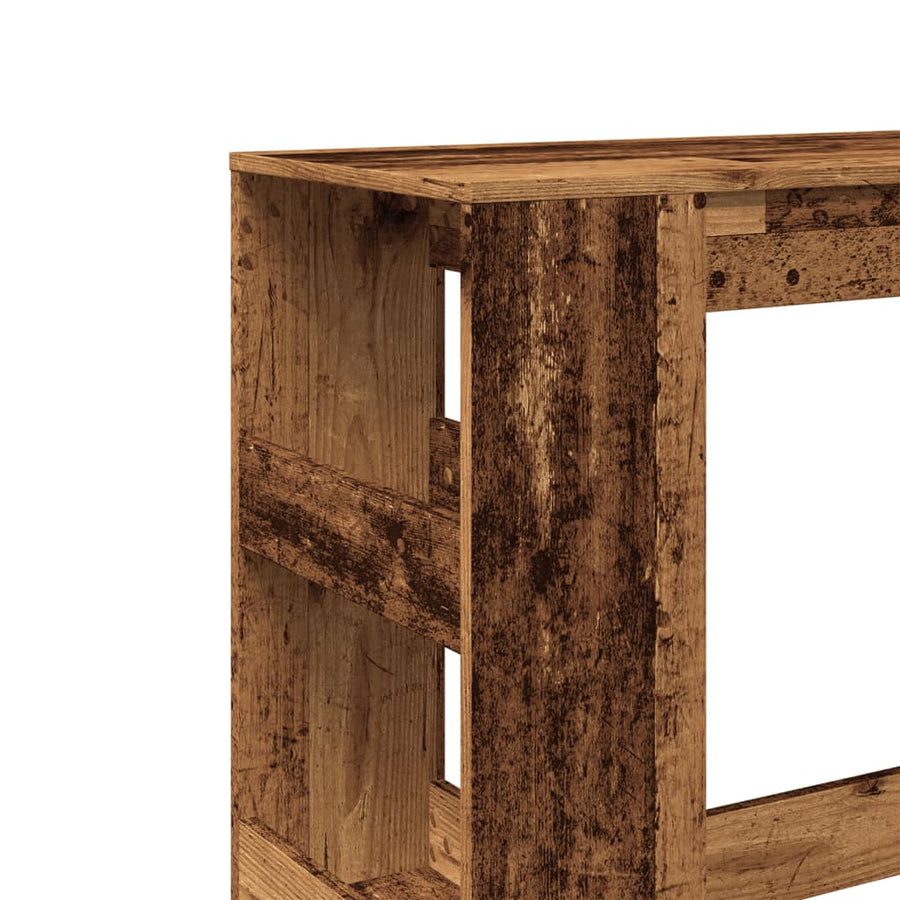 Bartafel met rekken 90x40x103,5 cm bewerkt hout oud houtkleurig