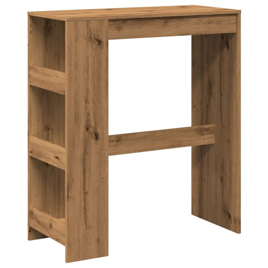 Bartafel met rekken 90x40x103,5 cm hout artisanaal eikenkleurig