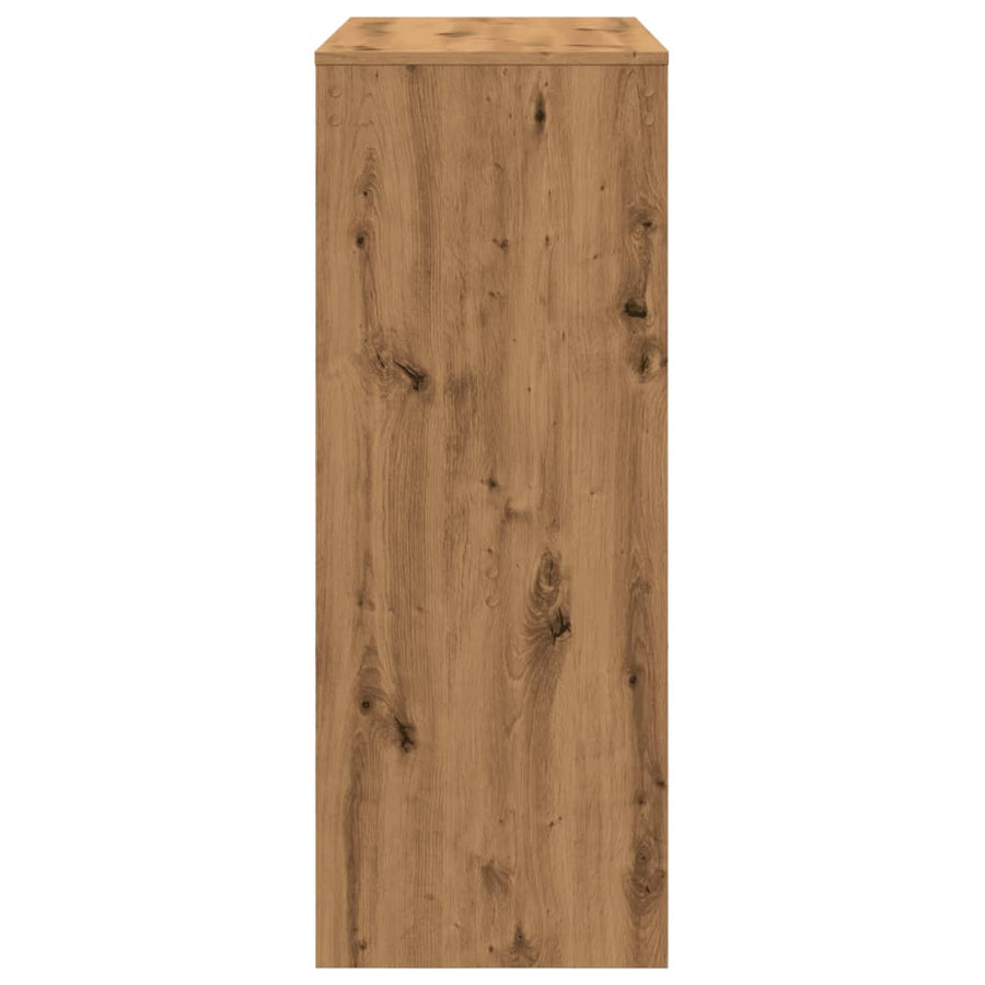 Bartafel met rekken 90x40x103,5 cm hout artisanaal eikenkleurig