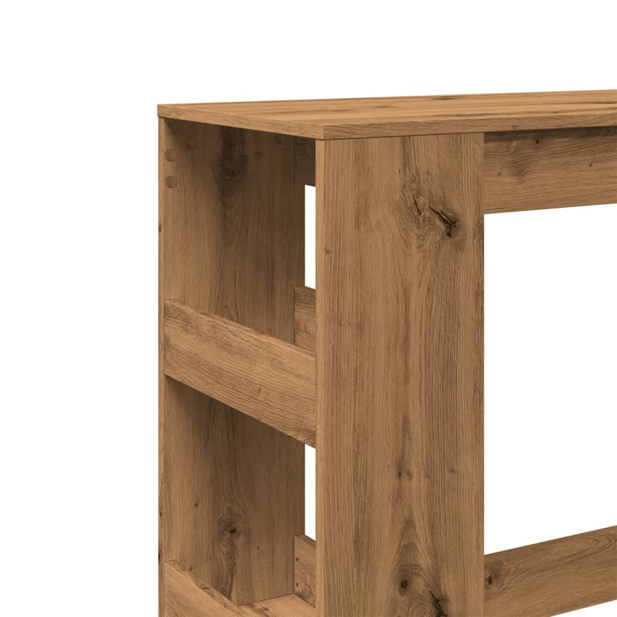 Bartafel met rekken 90x40x103,5 cm hout artisanaal eikenkleurig