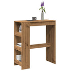 Bar Table with Shelves 90x40x103.5 cm Wood Artisanal Oak-Colored