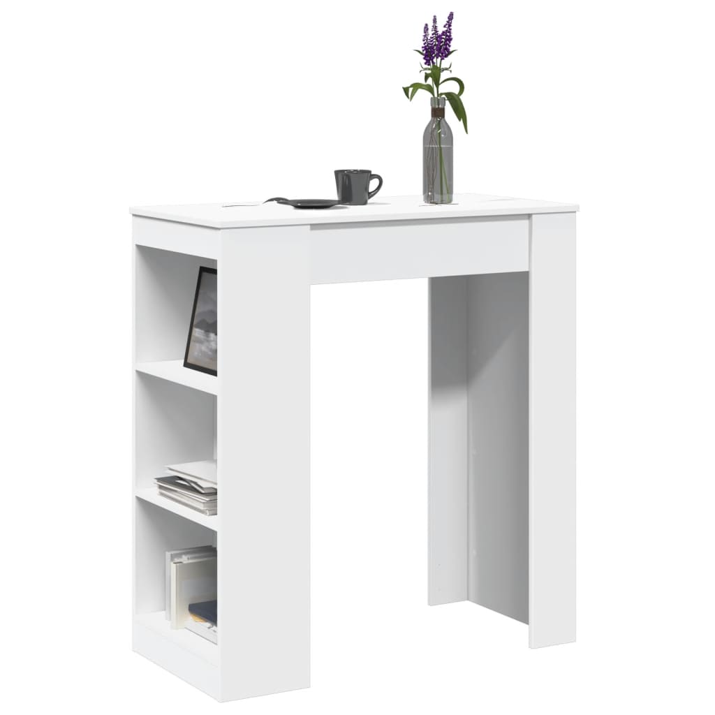 Bartafel Met Rekken 95X47X103,5 Cm Bewerkt Hout Wit