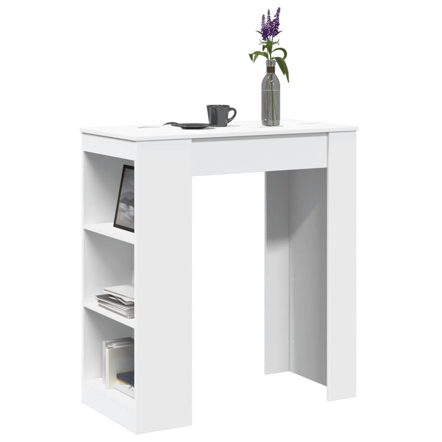 Bartafel Met Rekken 95X47X103,5 Cm Bewerkt Hout Wit
