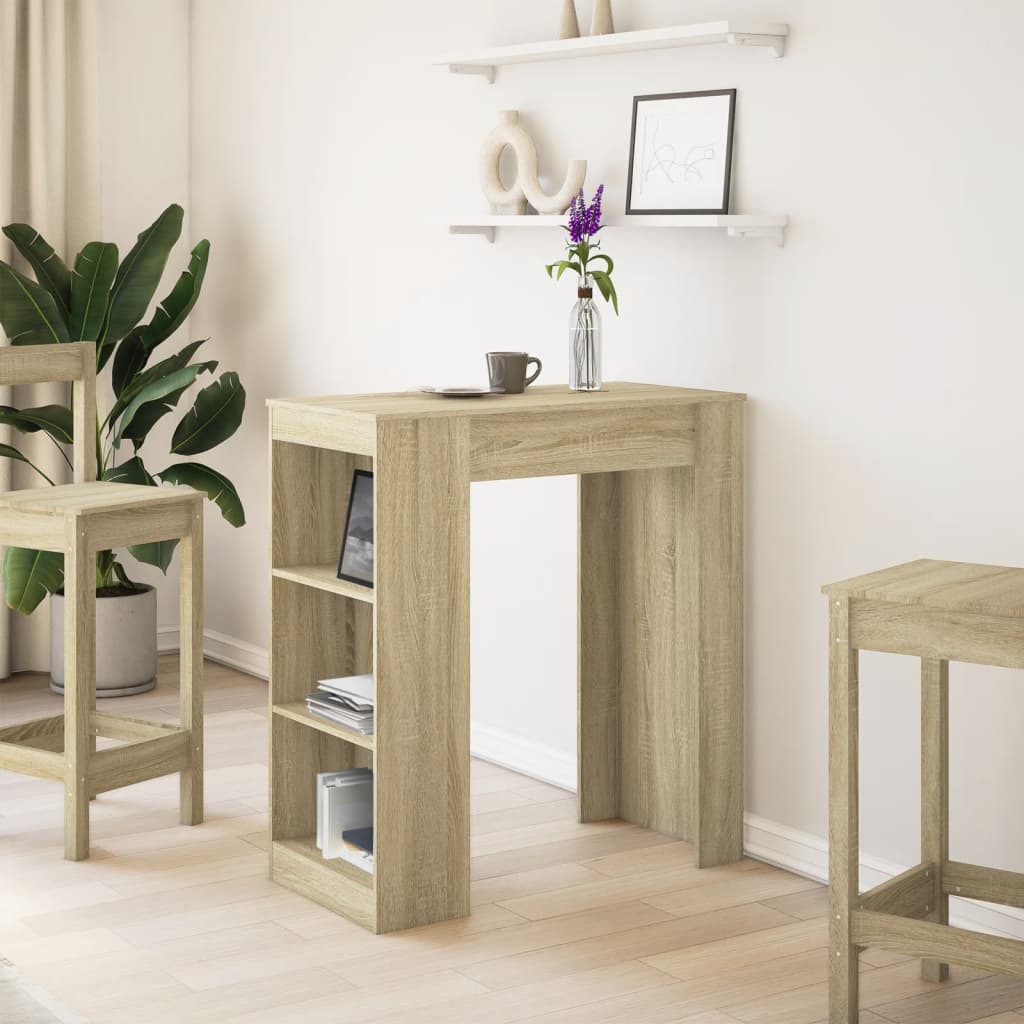 Bartafel Met Rekken 95X47X103,5 Cm Hout Kleur Sonoma eiken