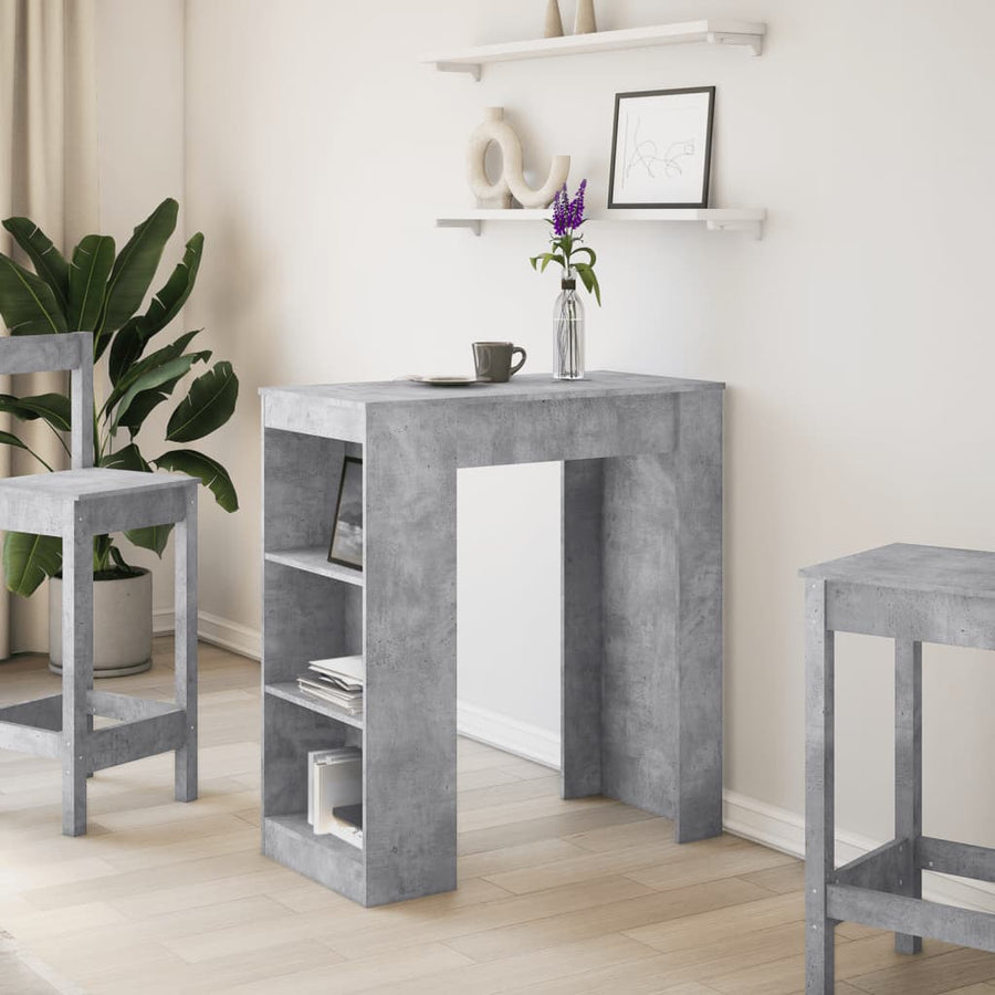 Bartafel met rekken 95x47x103,5 cm bewerkt hout betongrijs