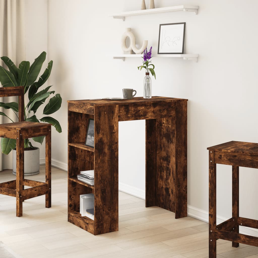 Bartafel Met Rekken 95X47X103,5 Cm Bewerkt Hout Gerookt eiken
