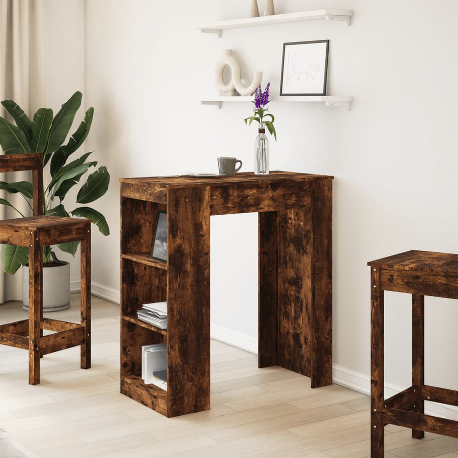 Bartafel Met Rekken 95X47X103,5 Cm Bewerkt Hout Gerookt eiken