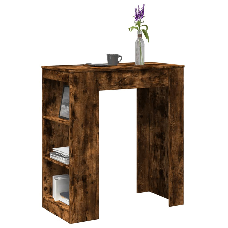 Bartafel Met Rekken 95X47X103,5 Cm Bewerkt Hout Gerookt eiken